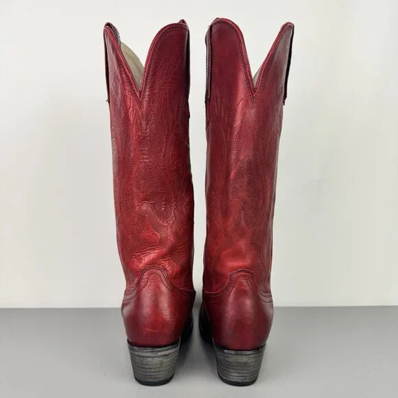 Freebird Woodland Boots Womens 7 Red Leather Pull On Cowgirl Western Rodeo Boho - Picture 5 of 15